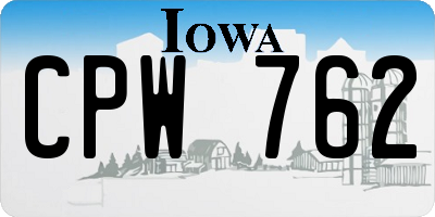 IA license plate CPW762