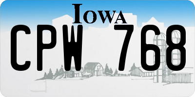 IA license plate CPW768