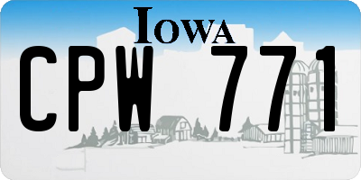 IA license plate CPW771