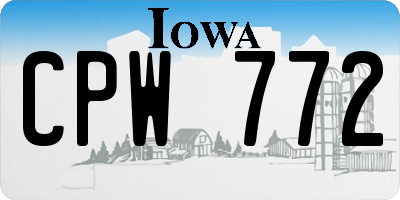IA license plate CPW772