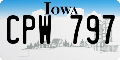 IA license plate CPW797