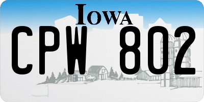 IA license plate CPW802
