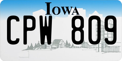 IA license plate CPW809