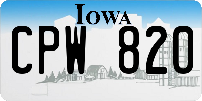 IA license plate CPW820