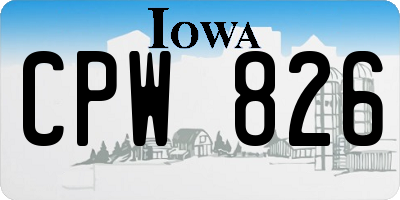 IA license plate CPW826