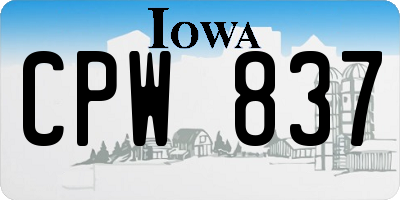 IA license plate CPW837