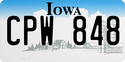 IA license plate CPW848