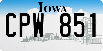 IA license plate CPW851