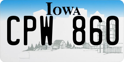 IA license plate CPW860