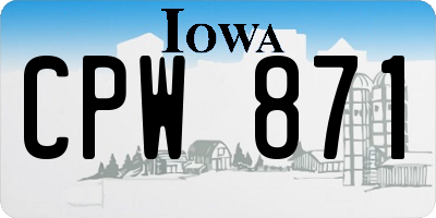 IA license plate CPW871