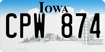 IA license plate CPW874