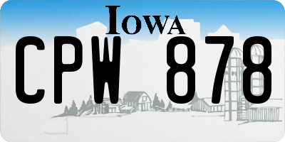 IA license plate CPW878