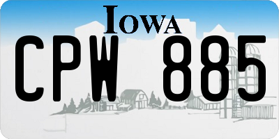 IA license plate CPW885
