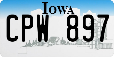 IA license plate CPW897