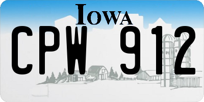 IA license plate CPW912