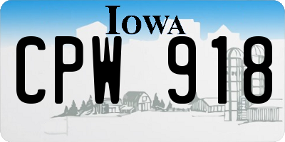 IA license plate CPW918