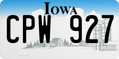 IA license plate CPW927