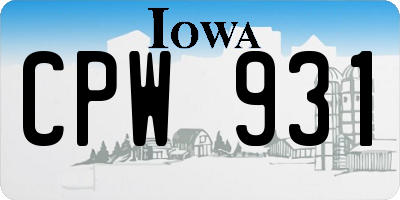 IA license plate CPW931
