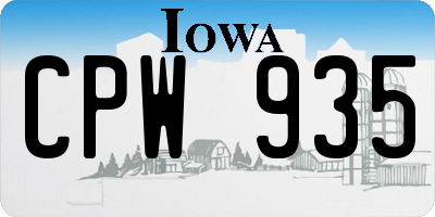 IA license plate CPW935