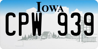 IA license plate CPW939