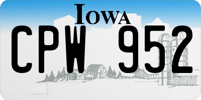 IA license plate CPW952