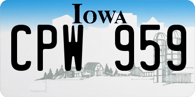 IA license plate CPW959