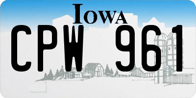 IA license plate CPW961