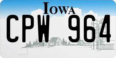 IA license plate CPW964