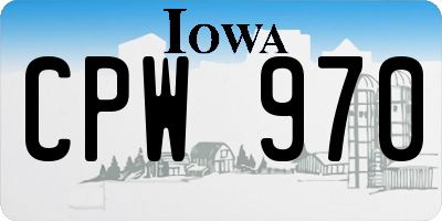 IA license plate CPW970