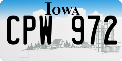 IA license plate CPW972