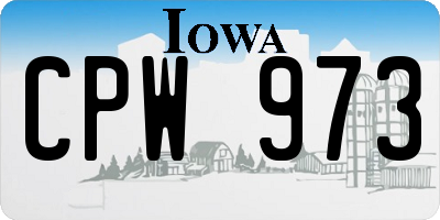 IA license plate CPW973