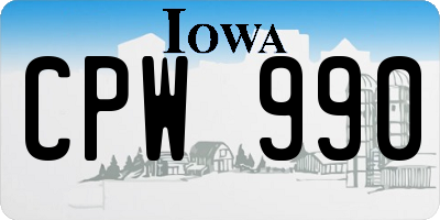 IA license plate CPW990