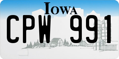 IA license plate CPW991