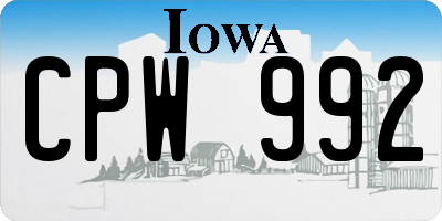 IA license plate CPW992