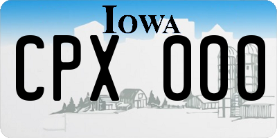 IA license plate CPX000