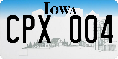 IA license plate CPX004