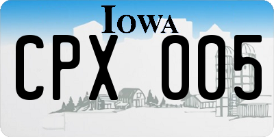 IA license plate CPX005