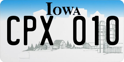 IA license plate CPX010