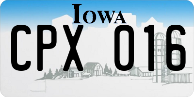 IA license plate CPX016
