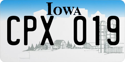 IA license plate CPX019