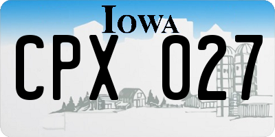 IA license plate CPX027