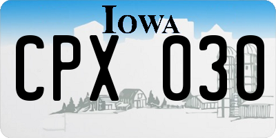 IA license plate CPX030