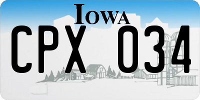 IA license plate CPX034