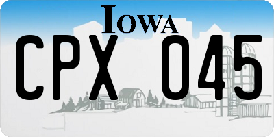 IA license plate CPX045