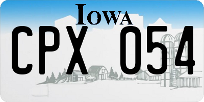 IA license plate CPX054