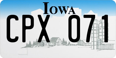 IA license plate CPX071