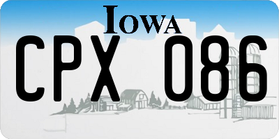 IA license plate CPX086