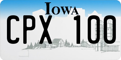 IA license plate CPX100