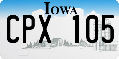 IA license plate CPX105