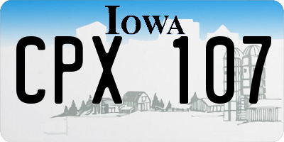 IA license plate CPX107